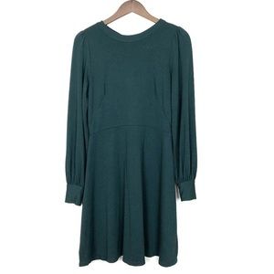 Forest Green Loft Long Sleeve Flare Dress